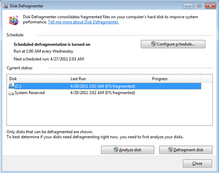 How to declutter: Windows disk defragmenter