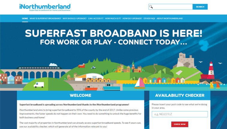 Northumberland broadband iNorthumberland website screenshot