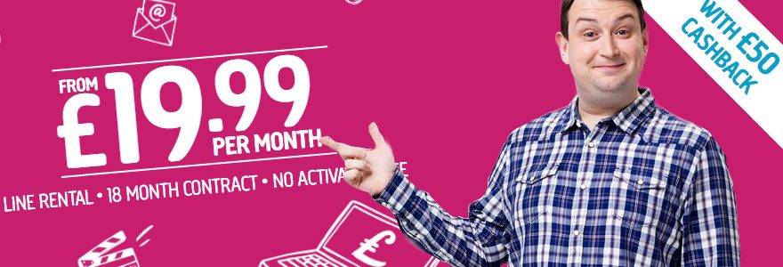 Plusnet deals now with £50 cashback