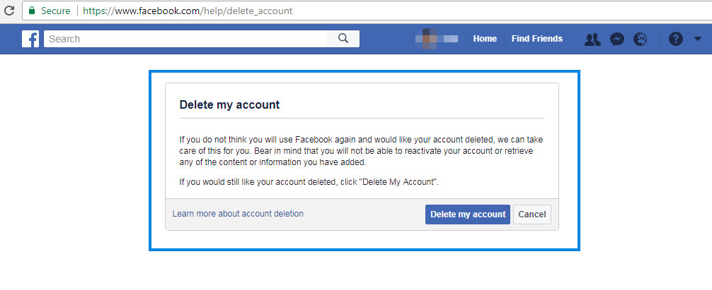 How to delete Facebook