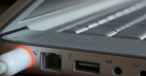 photo of ports on the side of a laptop