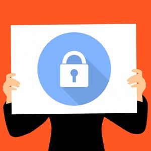 flat style illustration of a security padlock