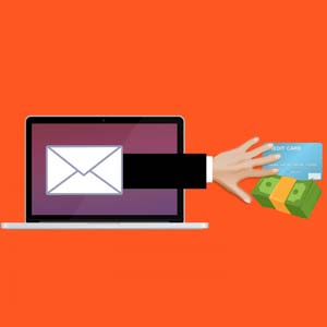 flat style illustration of phishing attack