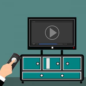 flat style illustration of tv streaming