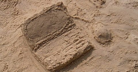 sand sculpted into box shape