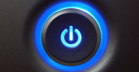 illuminated power button