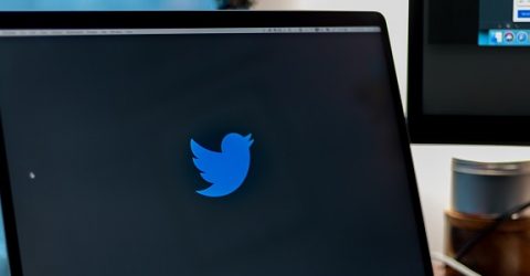 twitter logo on a laptop